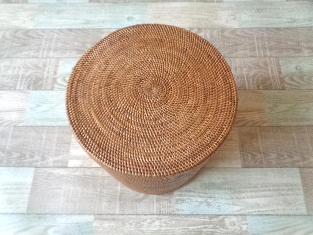 円筒ボックス●フタ取外可●無地●アタ●バリ島●アジアン雑貨●1001.1