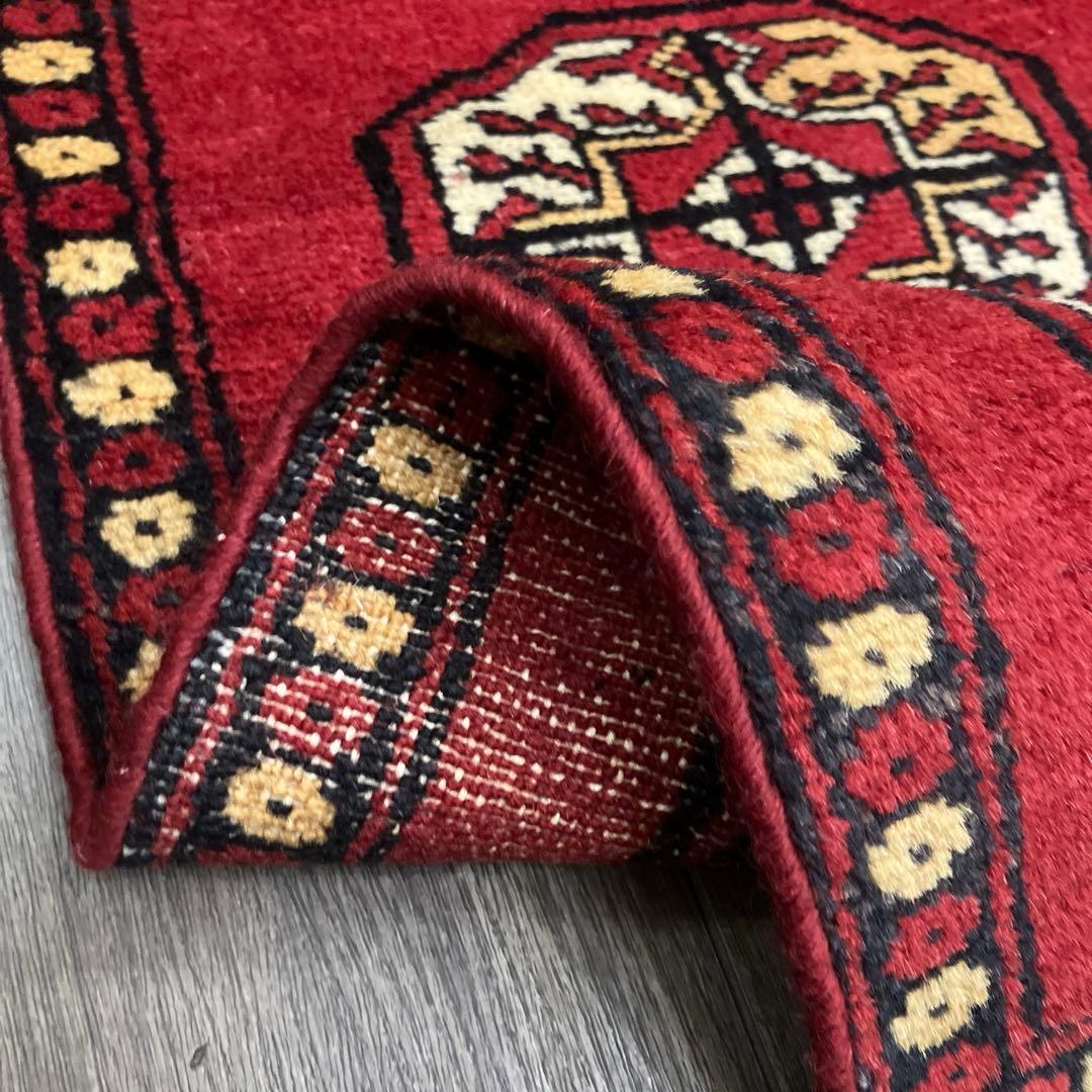 31cmx61ミニラグあがりかまちラグ　ヴィンテージ ラグパキスタン手織り絨毯