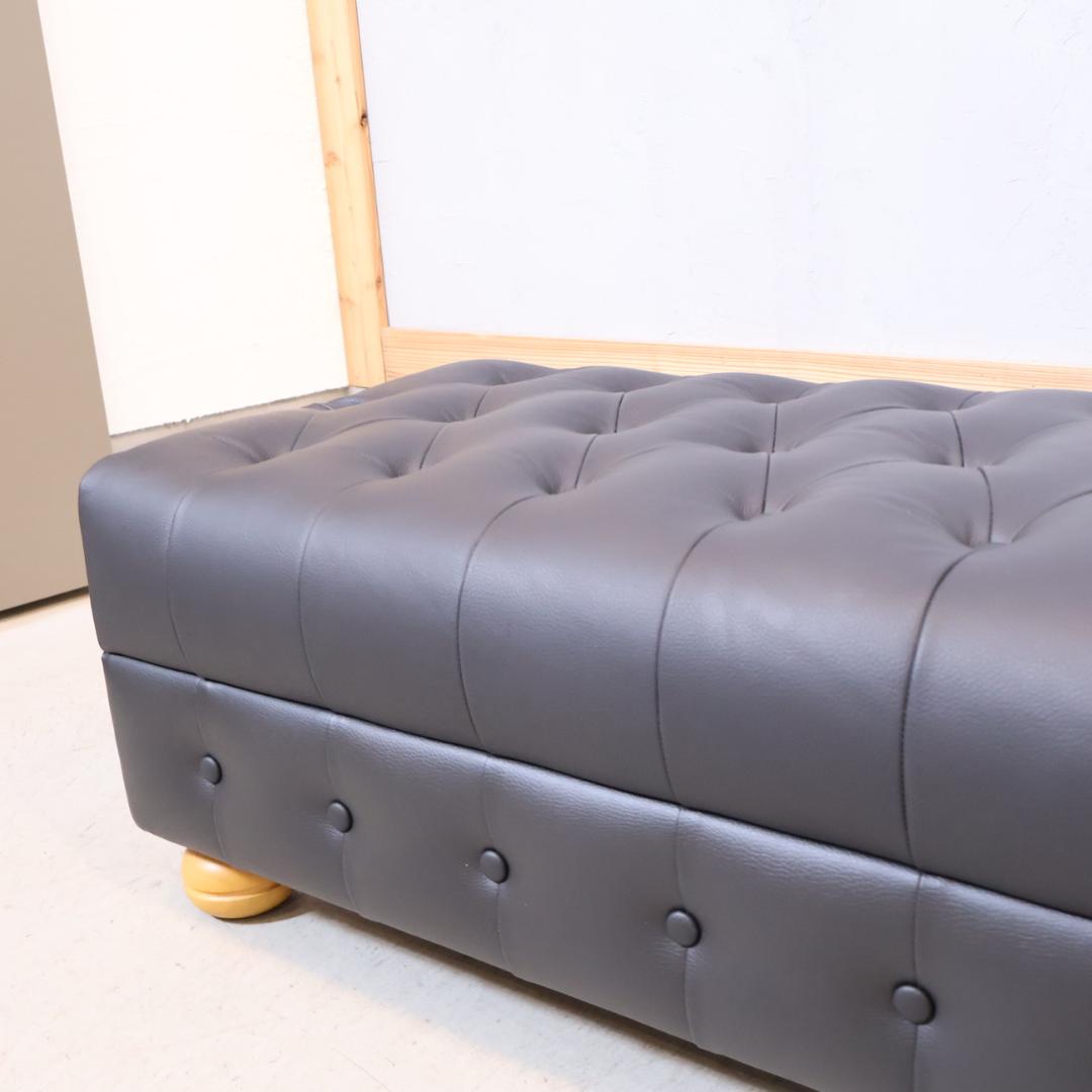 クラシック ルクラス 本革 スツール ベンチ 腰掛け 足置き オットマン