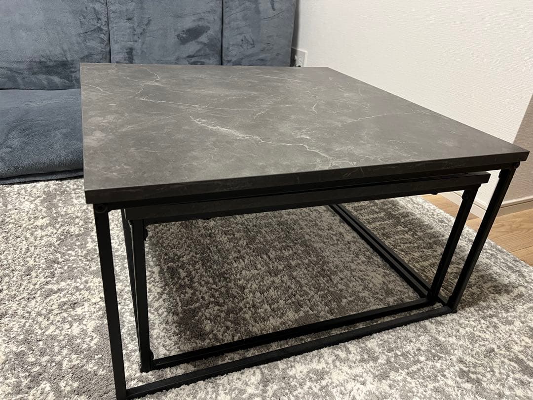 LOWYA 大理石柄 ローテーブル ネストテーブル