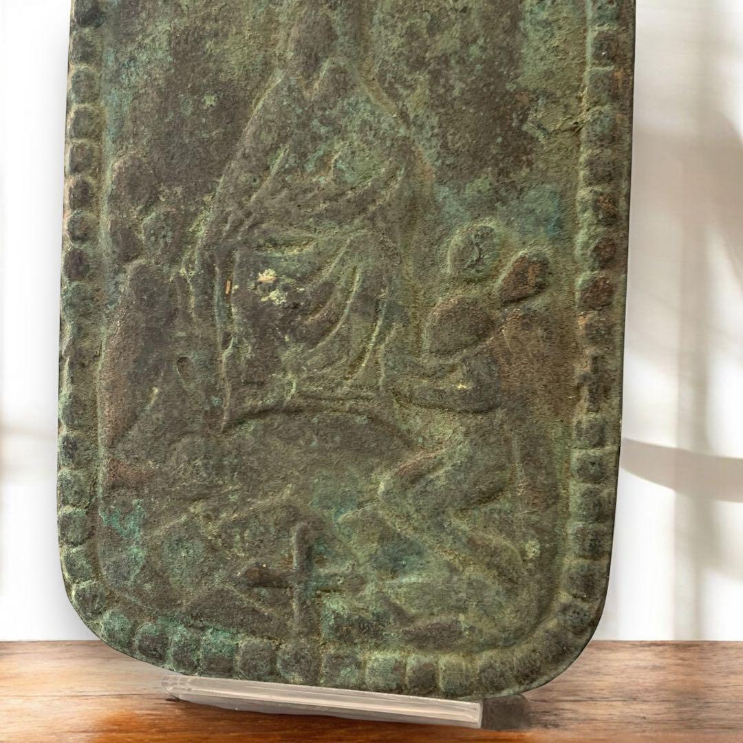 M463❀【本物】隠れキリシタン 踏み絵 聖母子像 銅製 絵踏 聖母マリア 青銅