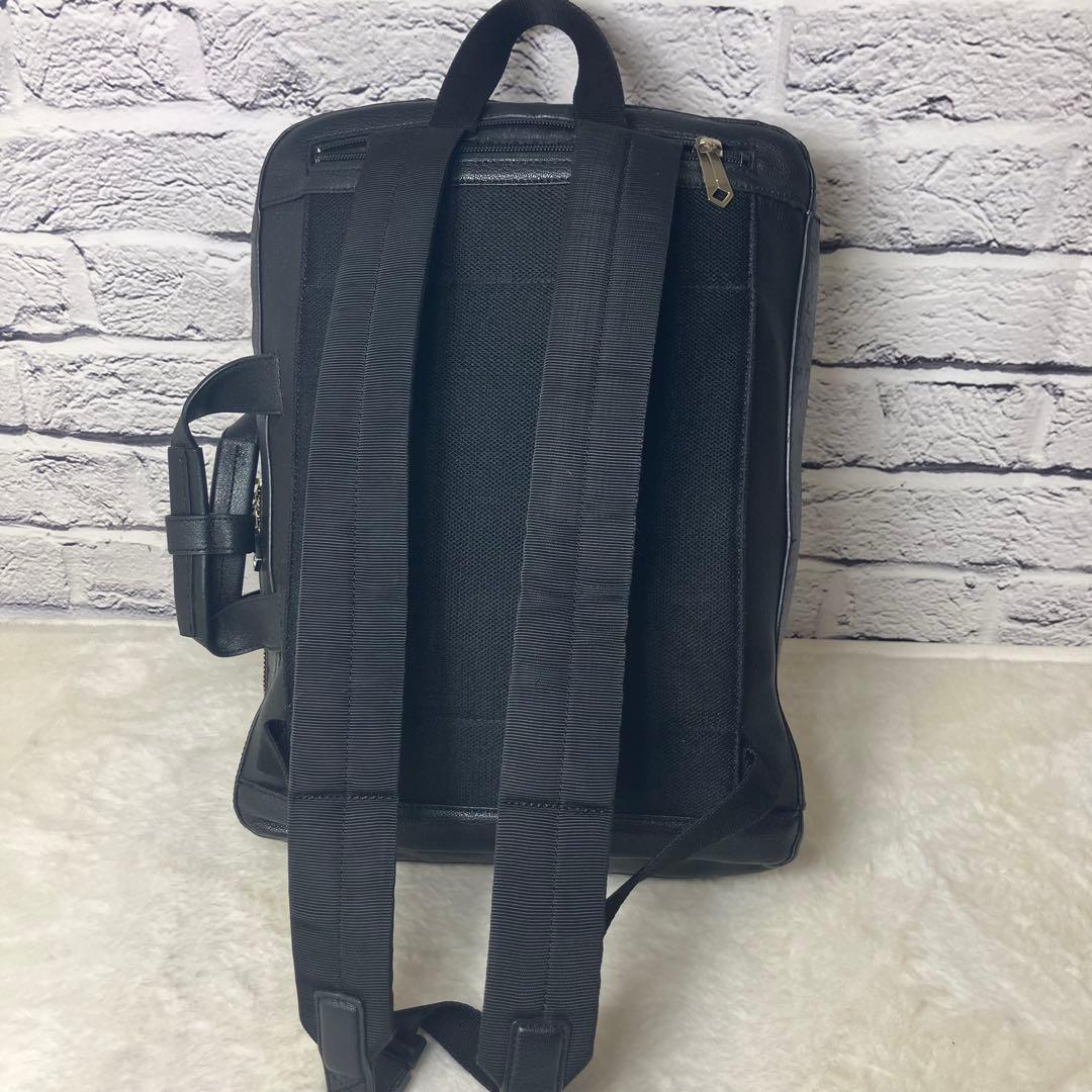 ポールスミス 3way ビジネスバッグ 本革 レザー マルチストライプ 黒