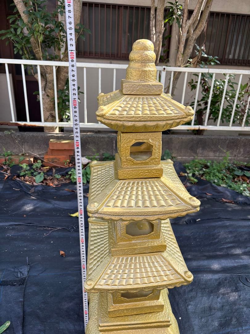 金色 三重塔風 置物 約９５cm