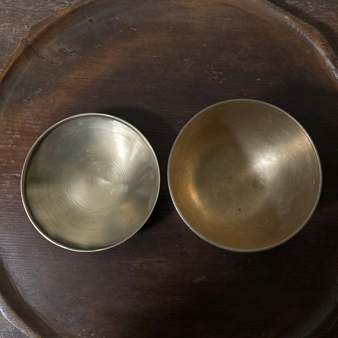 韓国　古い真鍮製の器　3点　その16アンティーク　古道具　韓国骨董　李朝
