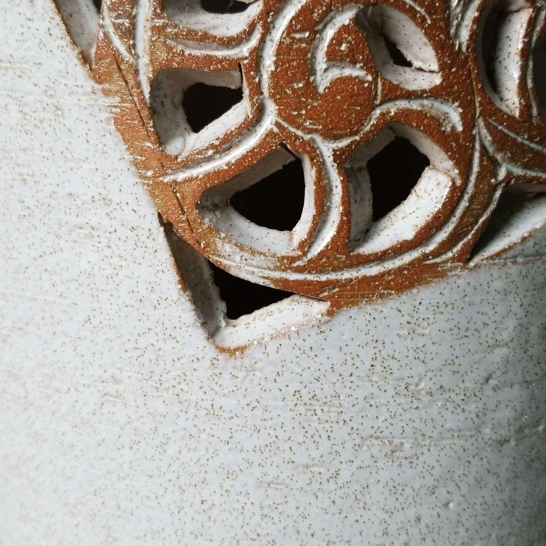 信楽焼　傘立て 菱柄（濃） 高さ４８cm