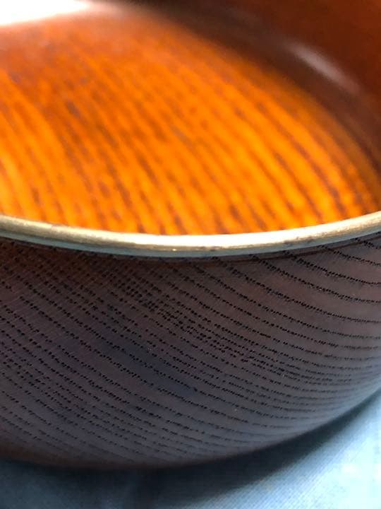 やんぽ　(菓子入れ)    古物　銀ふち 相当良い