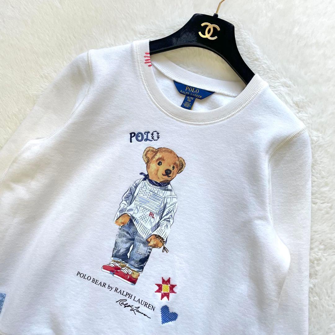 美品 ラルフローレン ポロベア スウェット ホワイト
