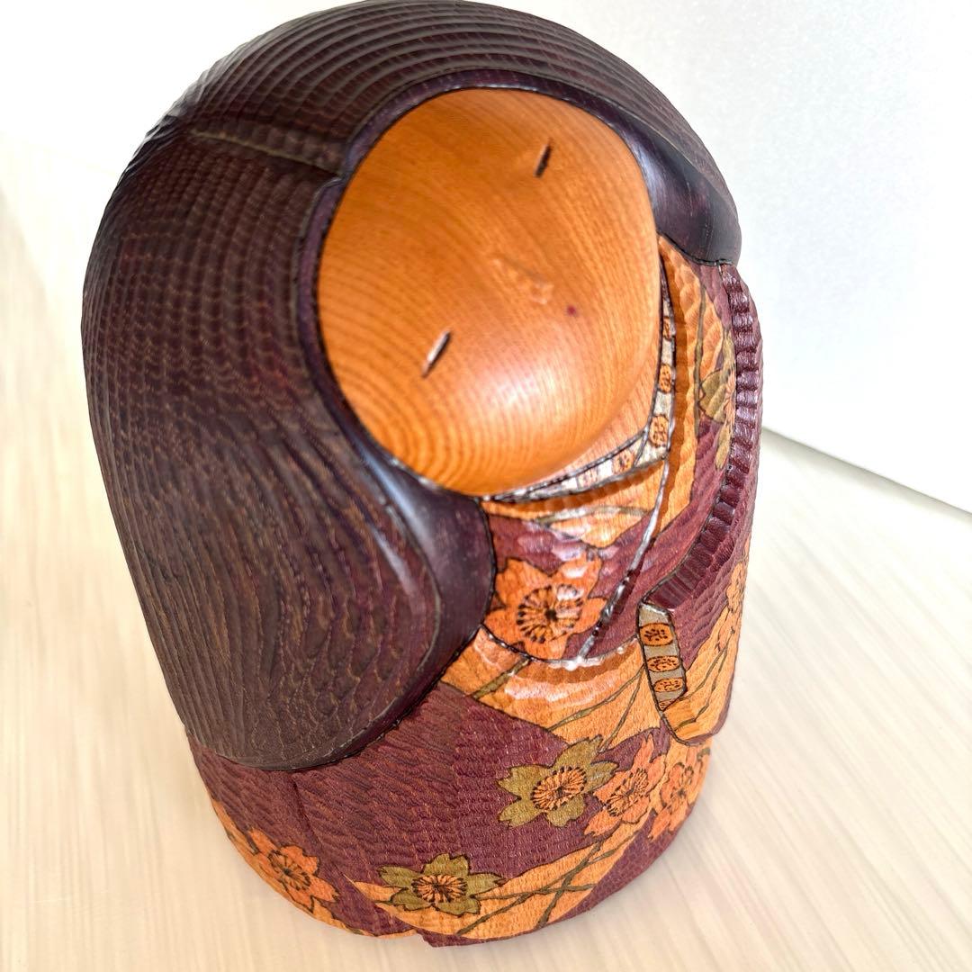 木彫り創作こけし　井口悟　「桜花」