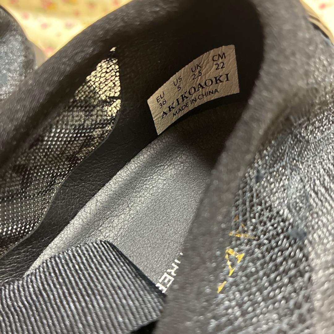 靴 AKIKOAOKI GISELLE LACE BK X BK 36