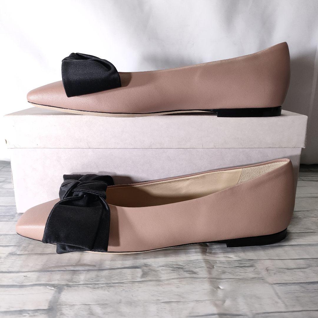 新品✨JIMMY CHOO　BERTELLE FLAT　レザー　リボン　ピンク