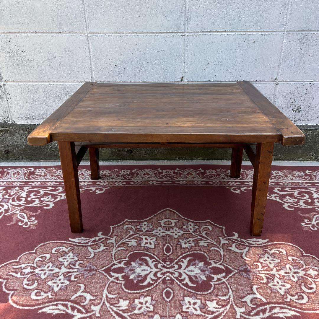古家具ビンテージ品◾️チーク材 木製無垢材 コーヒーテーブル サイドテーブル 机