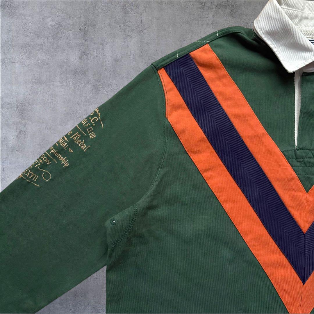Polo Ralph Laurenラガーシャツエンブレム刺繍ナンバリング長袖　L