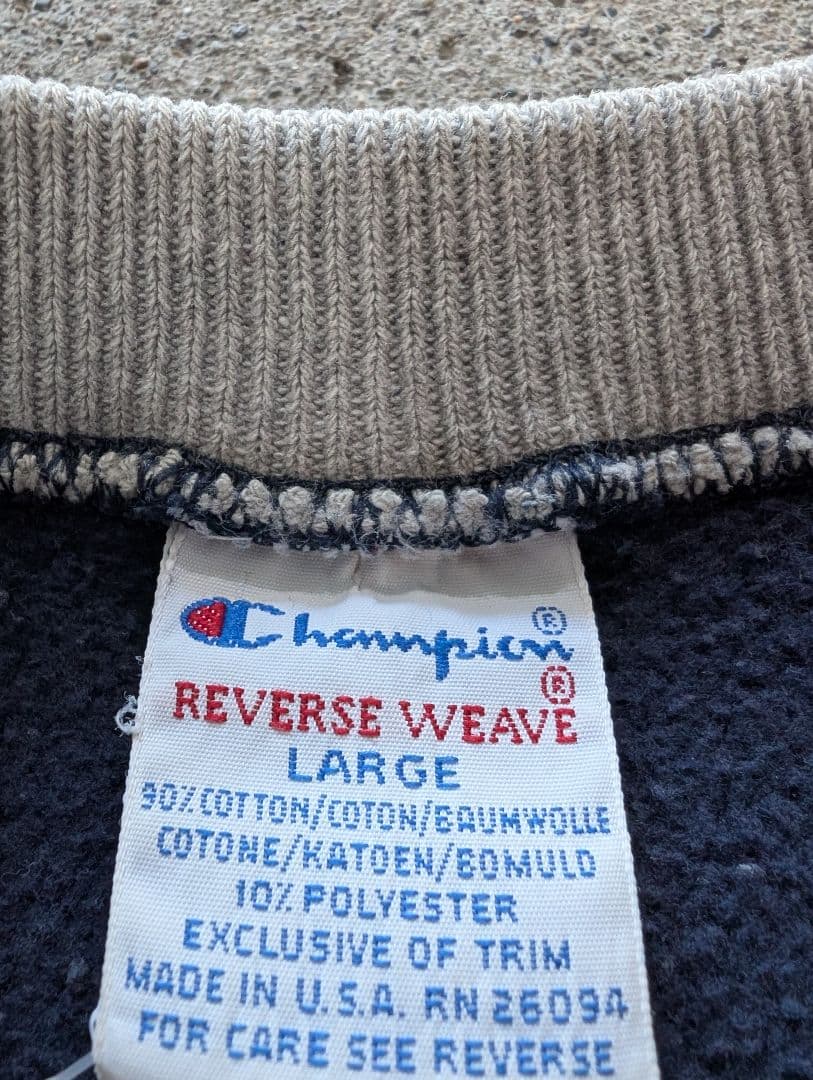 格安　90s Champion リバースウィーブ ラインリブ スウェット