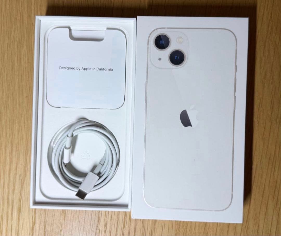 【容量91%】iPhone13 スターライト simフリー 128GB 付属品付