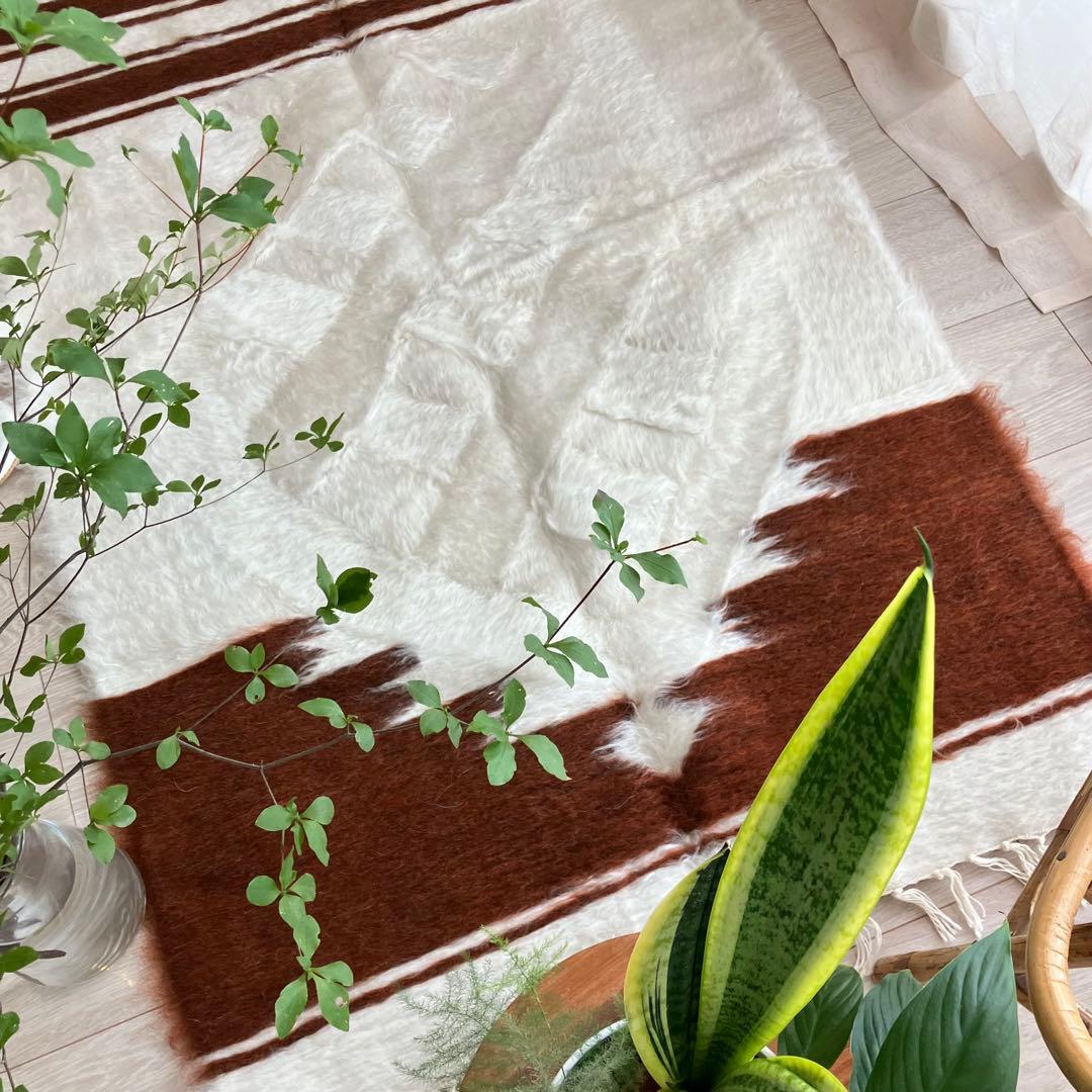 新品✳︎wool100％　チョコ　ミルキー　バッターニエ　トルコヴィンテージラグ