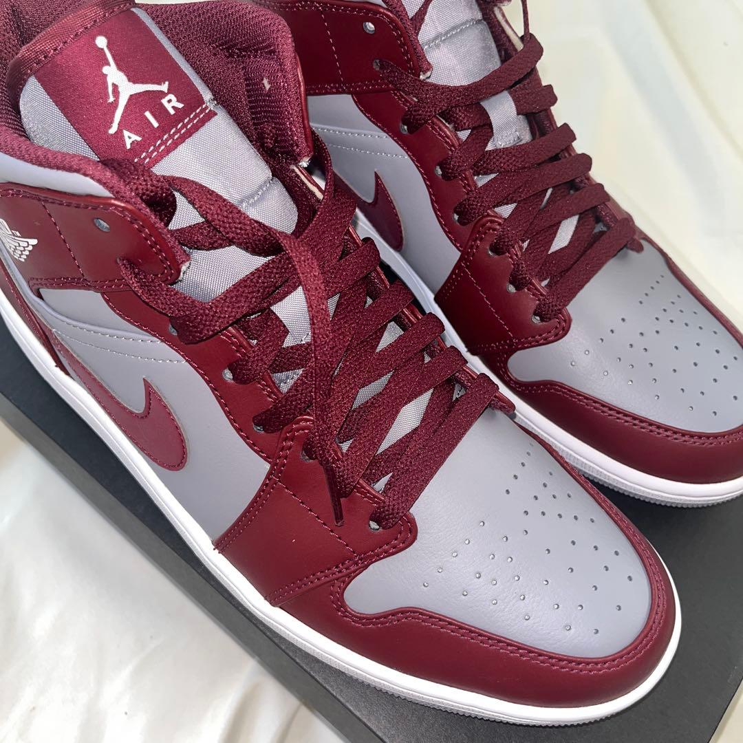 エアジョーダン ハイカット シューズ バーガンディ/グレー