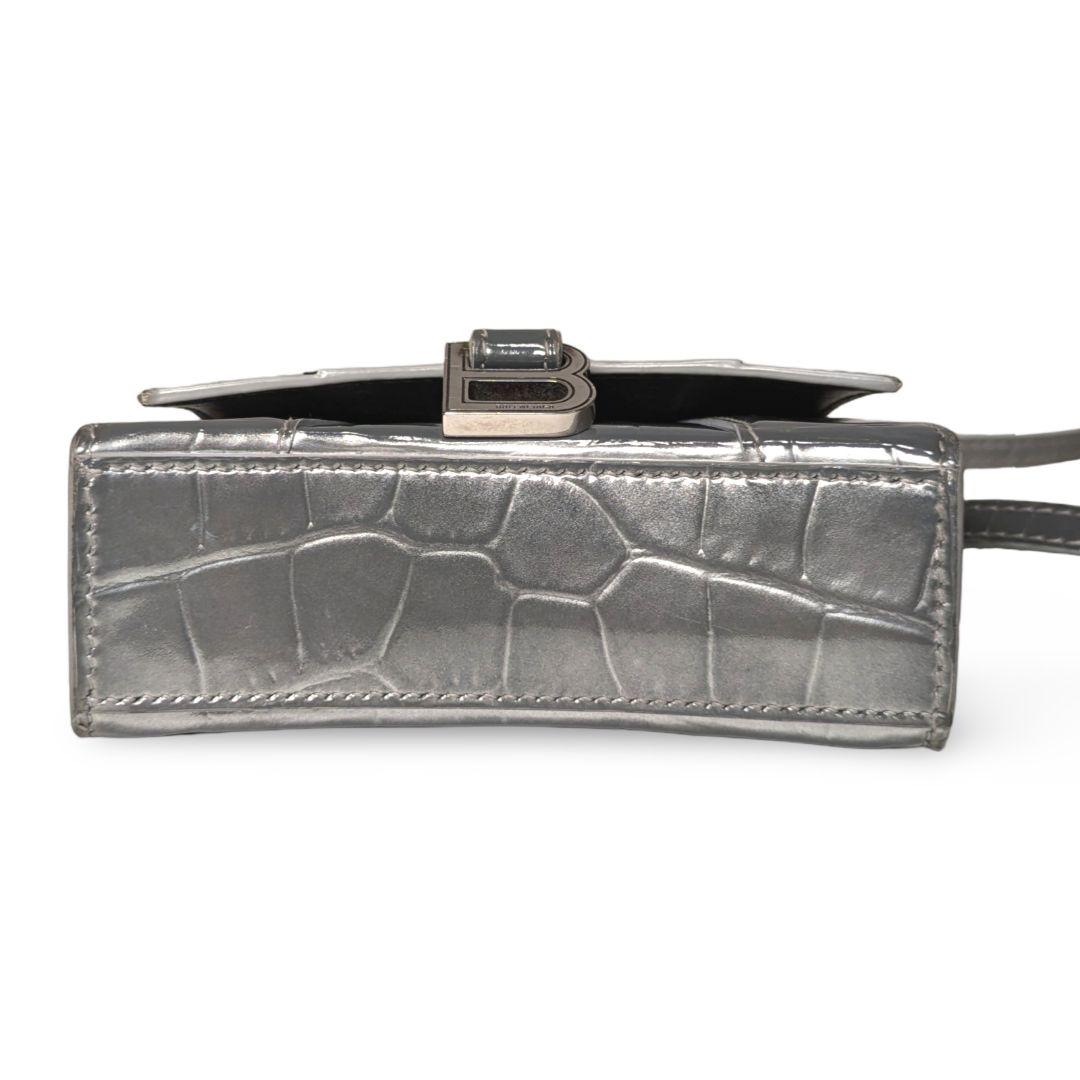 BALENCIAGA アワーグラス　ミニ　クロコ　ミニショルダーバッグ