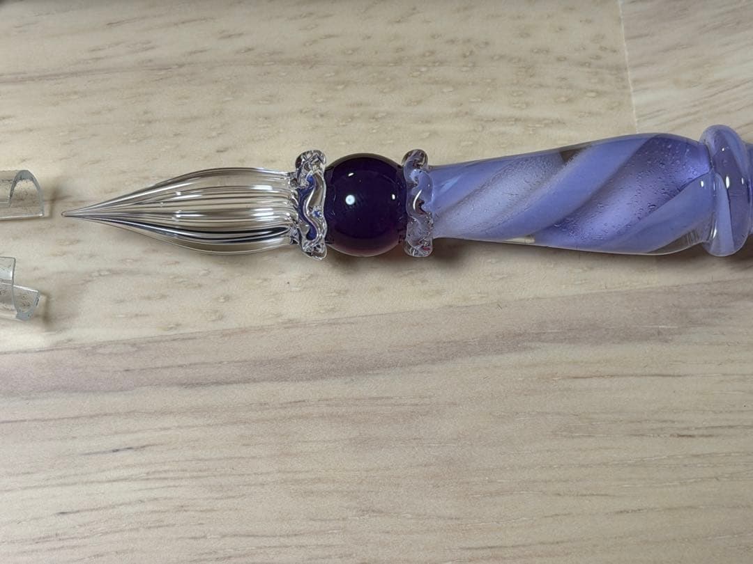 kokeshi ガラスペン ラベンダー 紫 箱付き 美品