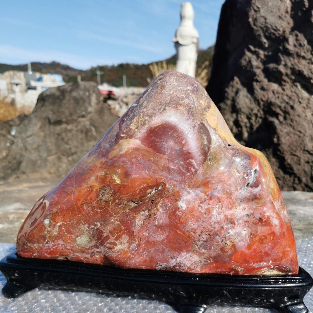 北海道産　北見　錦紅石　11.9キロ　鑑賞石　石　置物　オブジェ　インテリア