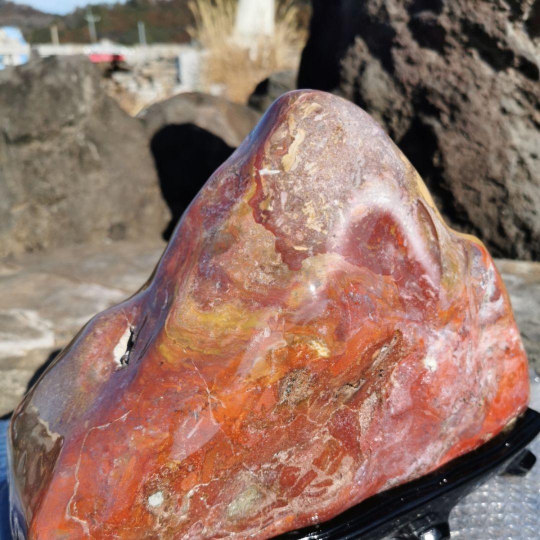 北海道産　北見　錦紅石　11.9キロ　鑑賞石　石　置物　オブジェ　インテリア