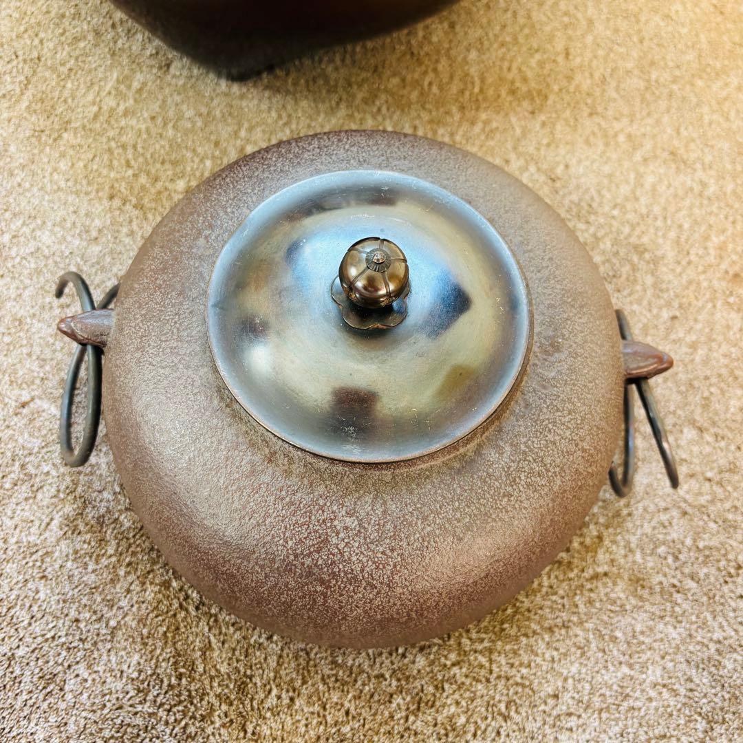 美品　人間国宝　高橋敬典　茶釜　唐津鬼面風炉　香峰　茶道具　風炉釜　茶の湯釜