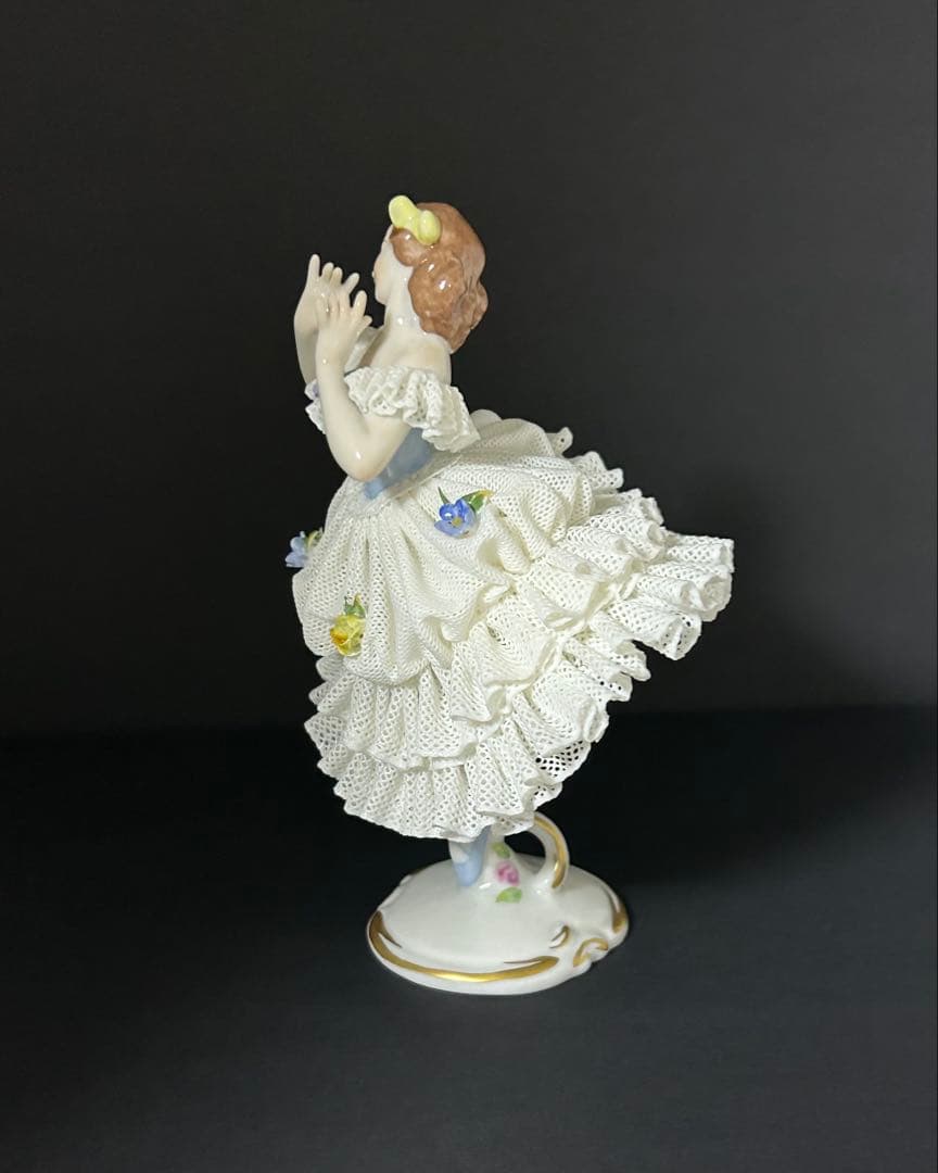 【美品】アイリッシュドレスデン フリルドレスレース ドイツ オリジナルBOX付