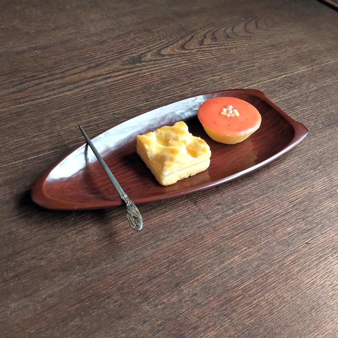 【鎌倉彫　博古堂　船形　銘々皿　x5枚】