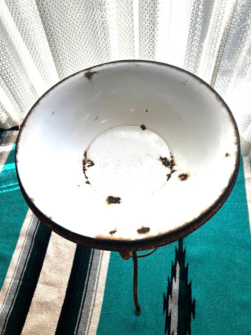 アンティーク消毒ホーロースタンド　レトロ