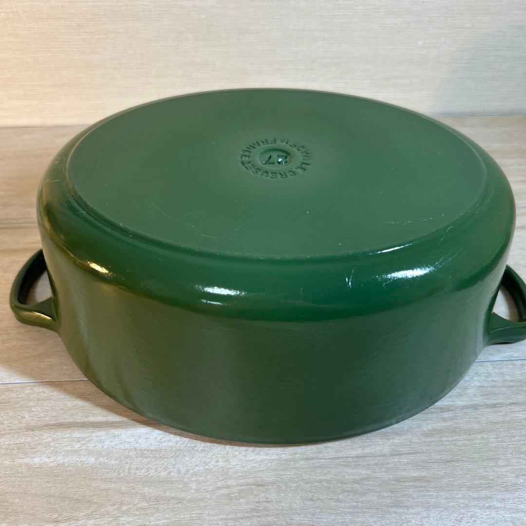 ルクルーゼ　ココットオーバル　27cm モスグリーン　グリーン　両手鍋　鍋