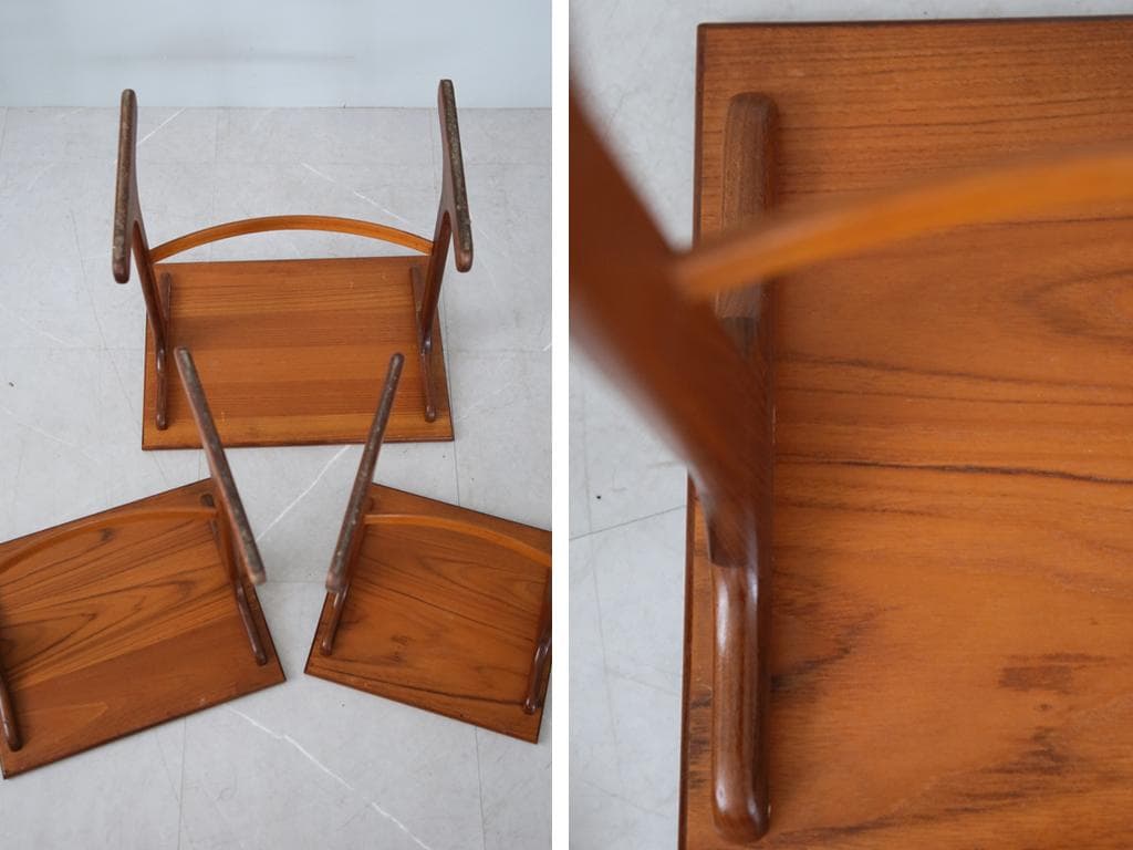 英国アンティークG-PLANジープランネストテーブル3台/収納机91-143-3