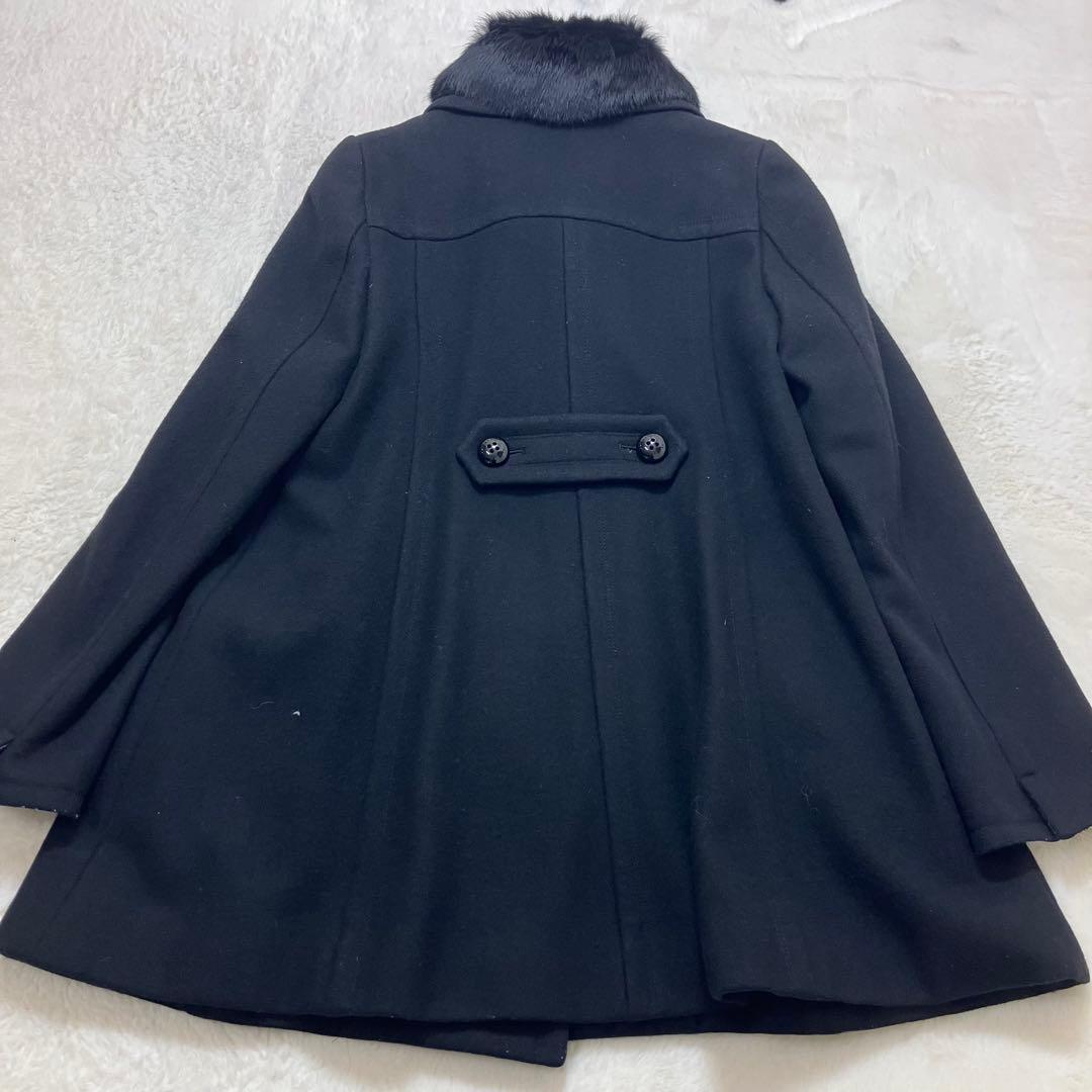 美品✨バーバリーブルーレーベル ラビットファー 2way Aライン ピーコート