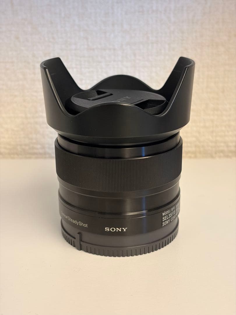 Sony E35mmF1.8、レンズフィルター付き
