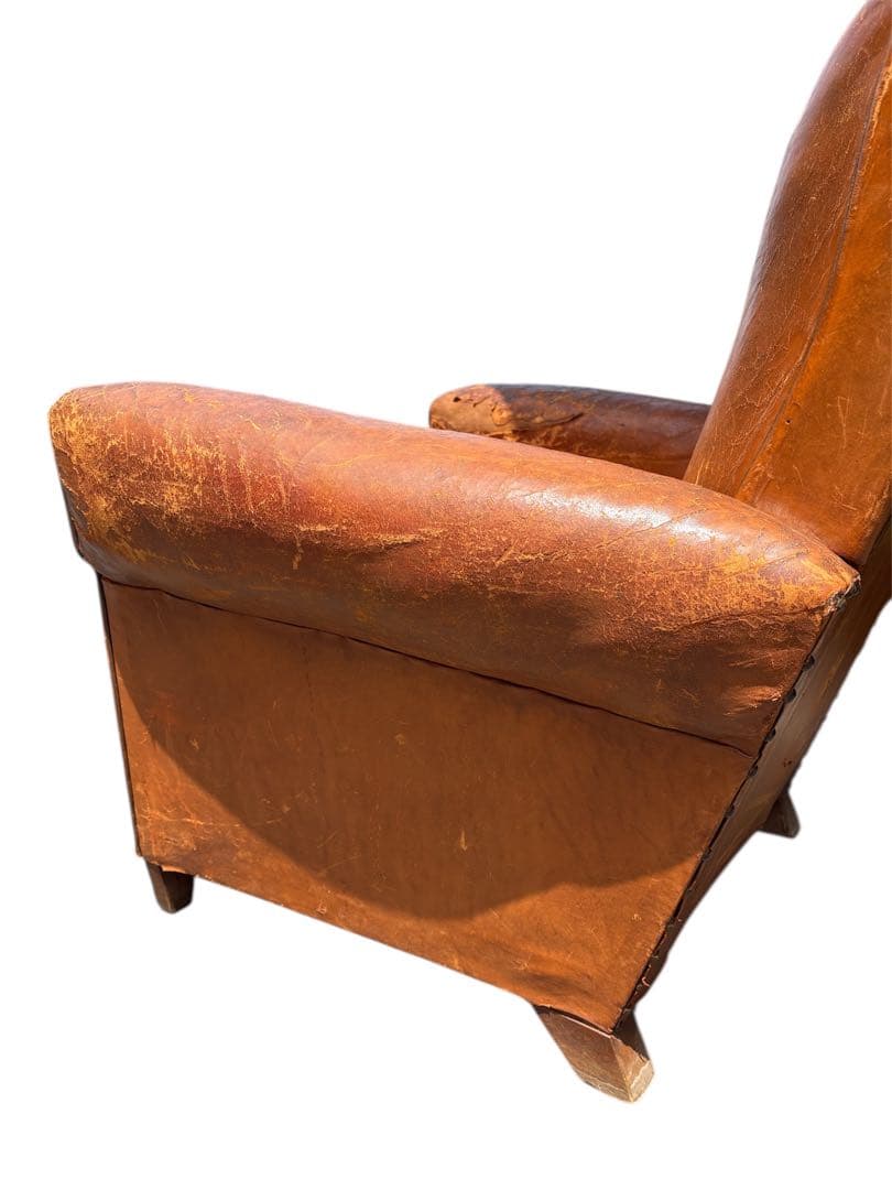 レザー クラブチェア フランス アンティーク 本革 1人掛け ソファ