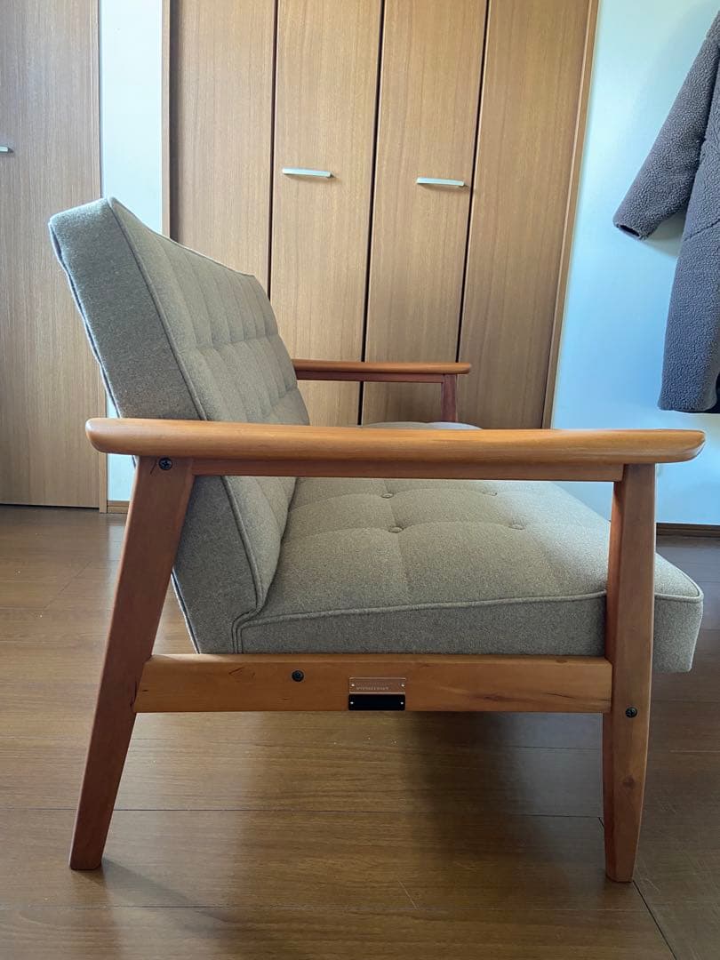 カリモク60 Kチェア2シーター フラノベージュ チェリー