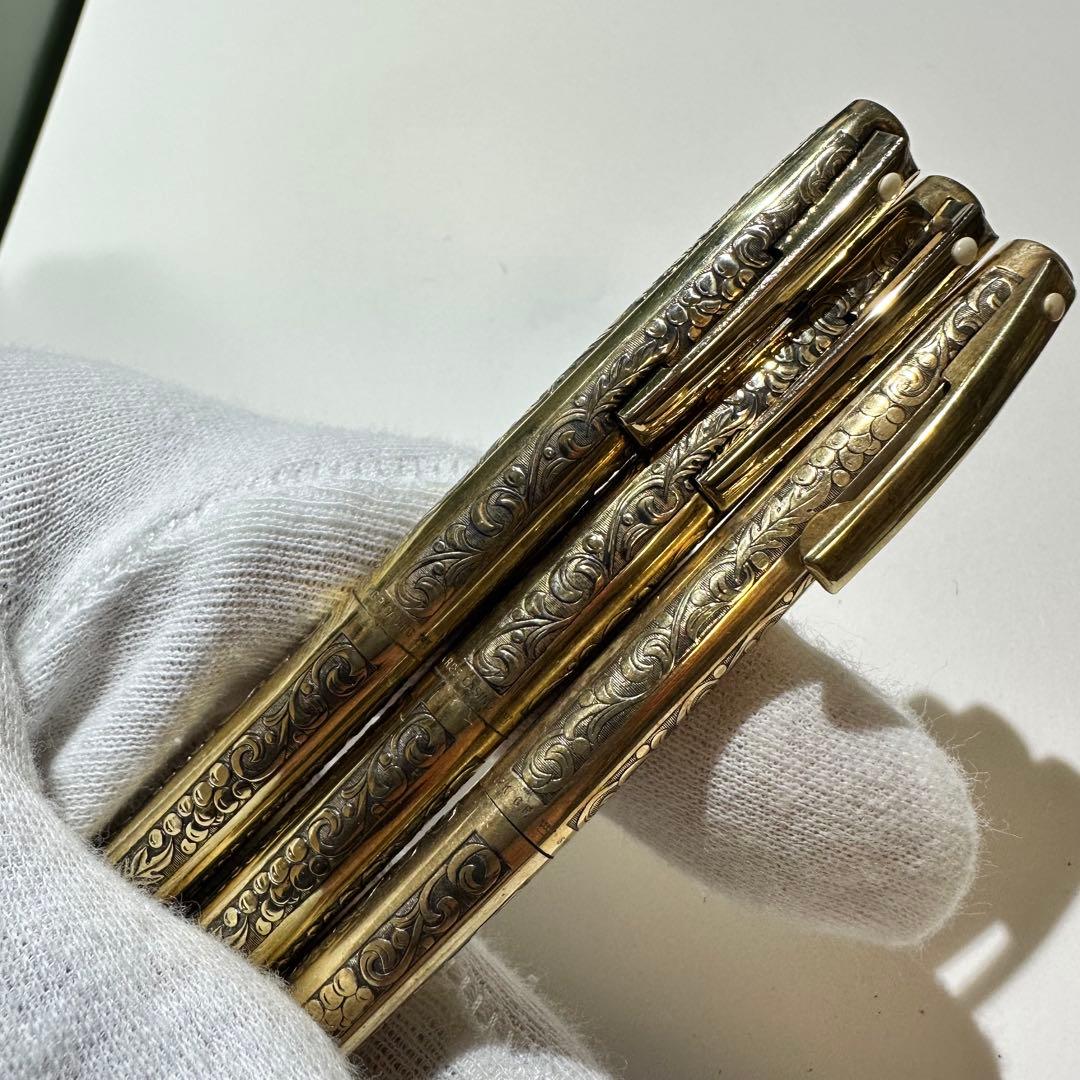 C*F様 シェーファー SHEAFFER 葡萄柄 金色ボールペン　シャーペン 3