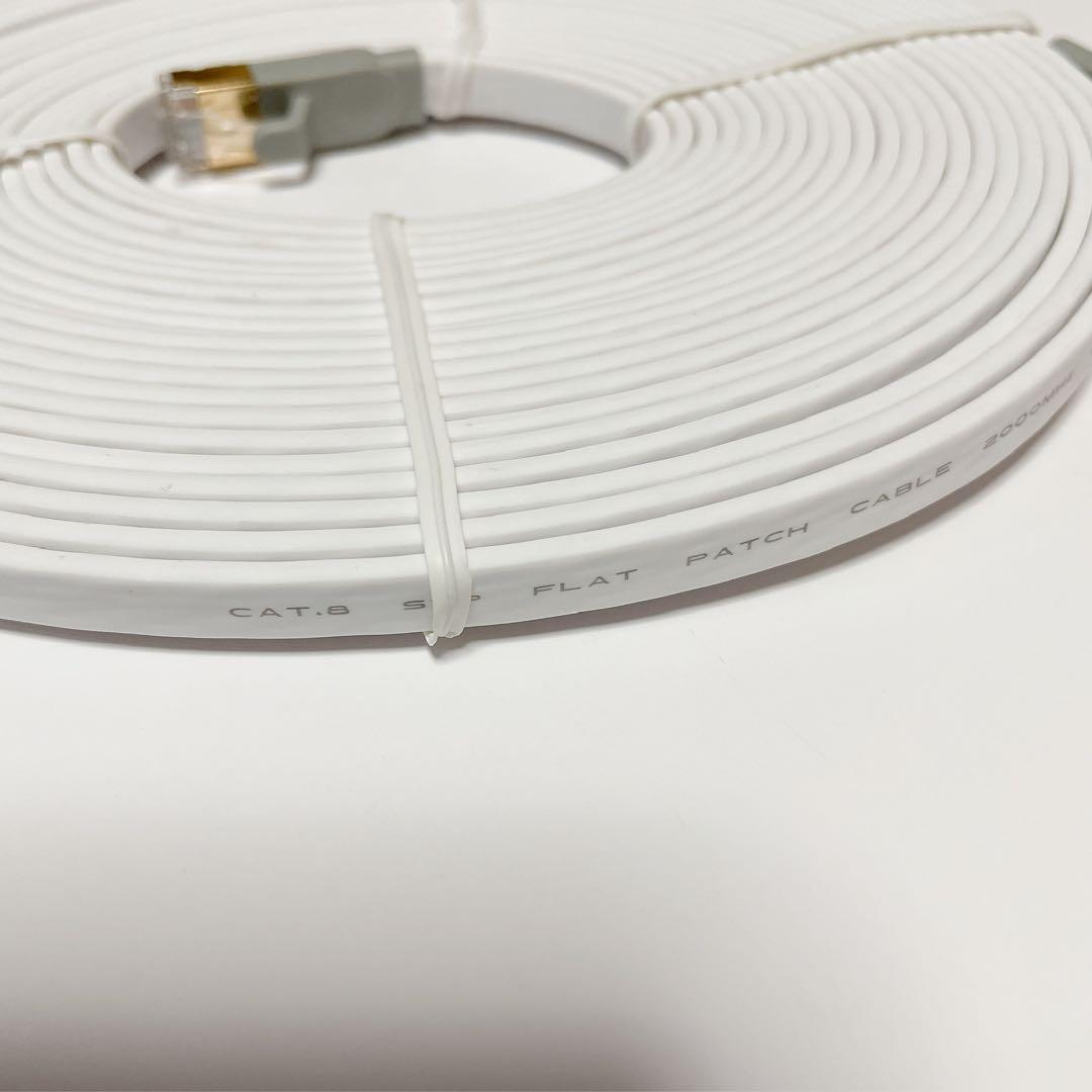 CAT8 LANケーブル 8m FLUKE検証ずみ フラット 超高速カテゴリー