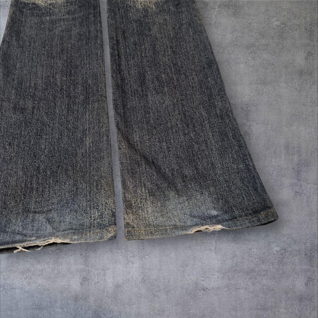 トルネードマート 鬼ヒゲ 稲妻 フレアデニム y2k ブーツカット 00s