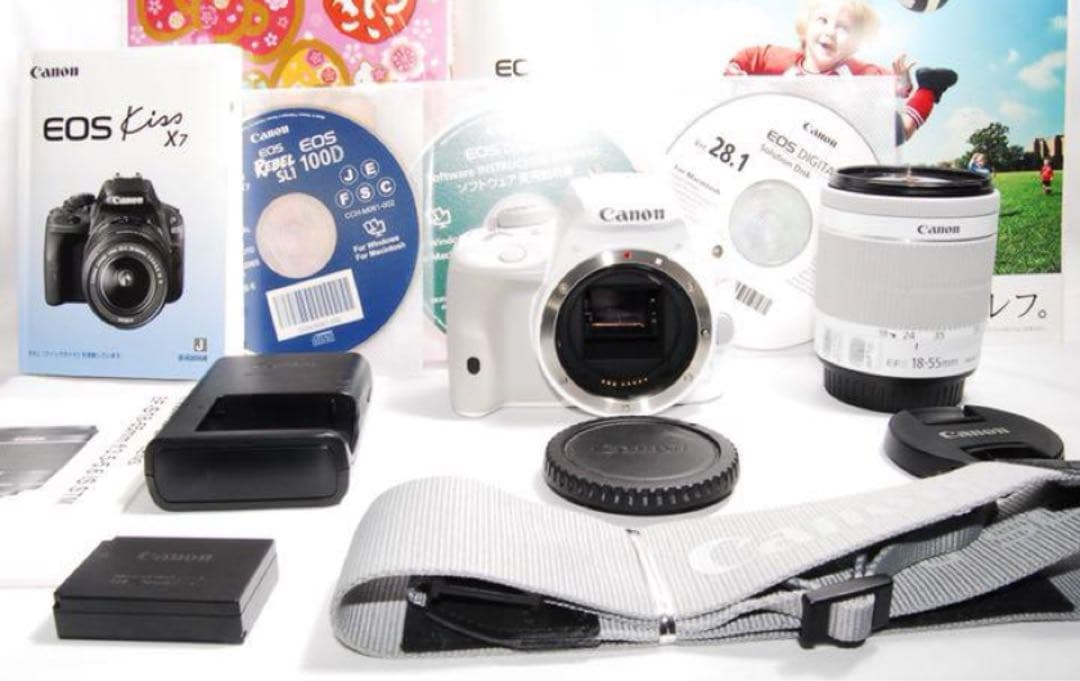 美品 Canon kiss x7☆希少ホワイト☆スマホに転送☆高性能レンズ！