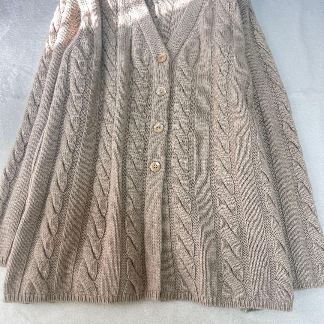 美品✨マックスマーラ　カシミヤ　アンゴラ　ふんわりケーブルカーディガン　ベージュ