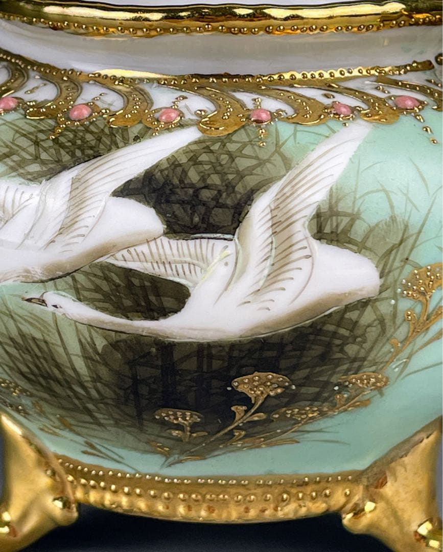 【訳有】オールドノリタケ フライングスワン ジュエル 脚付 クリーマー ジュール