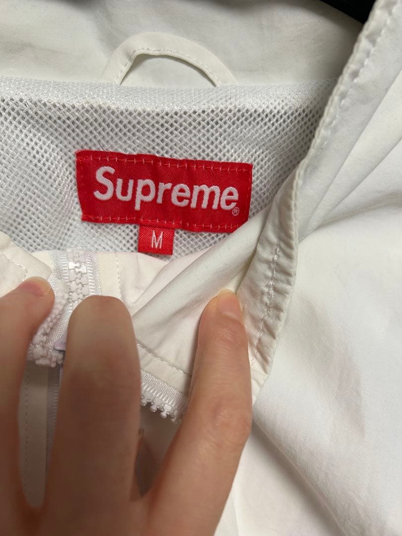 Supreme ナイロンジャケット ホワイト/レッド