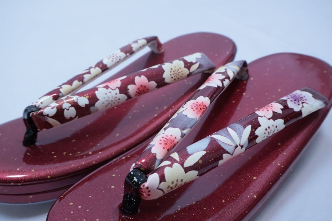 （れい）赤いエナメルバックと草履セットLLサイズ