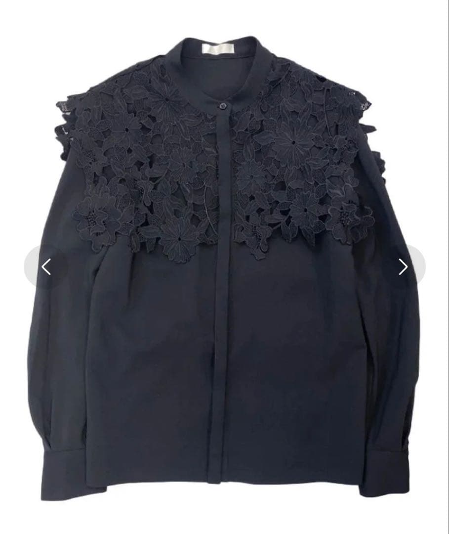 anuans 2wayスリーブレースドッキングブラウス （NAVY）