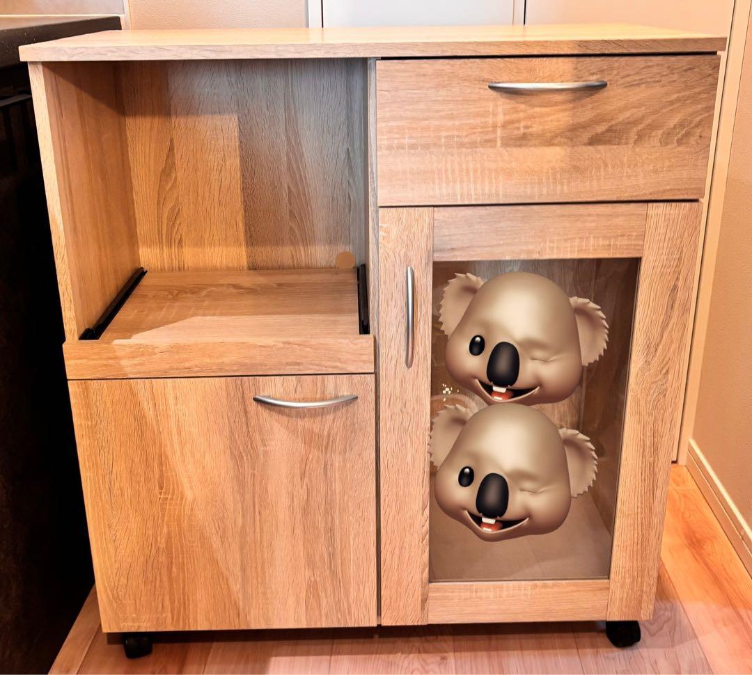 【完成品・送料込】キッチンワゴン キャビネット ホワイトオーク 美品