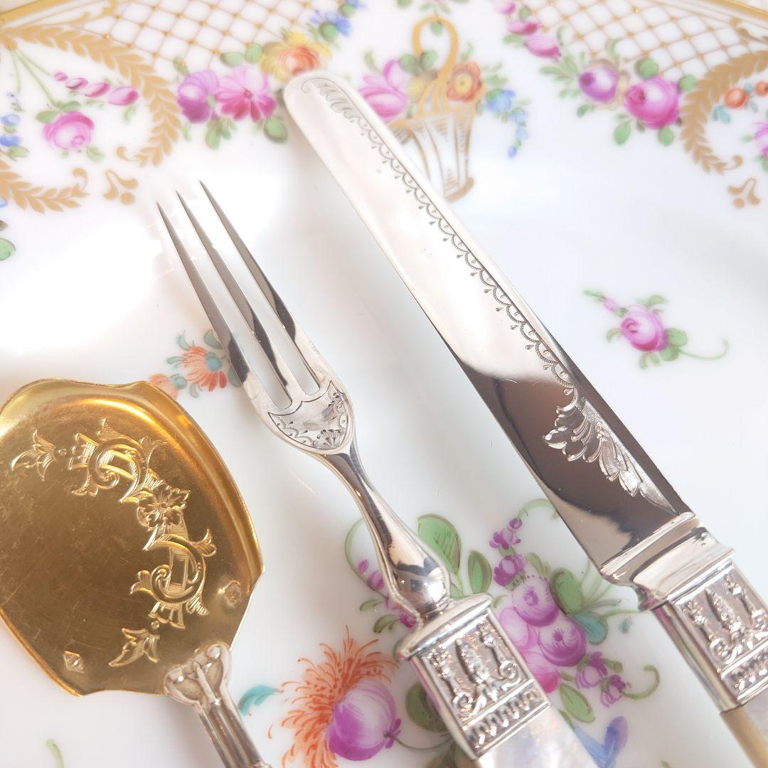 Y様おまとめ　ピュイフォルカ　アイスクリームスプーン　白蝶貝純銀カトラリーセット