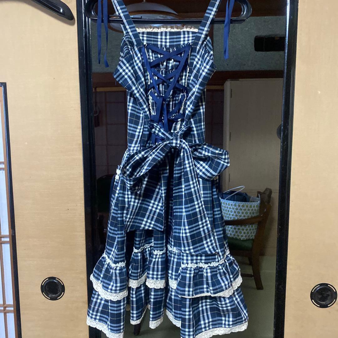 アリスアンドザパイレーツ　JSK　ワンピース　紺チェック　アリパイ　ベイビー