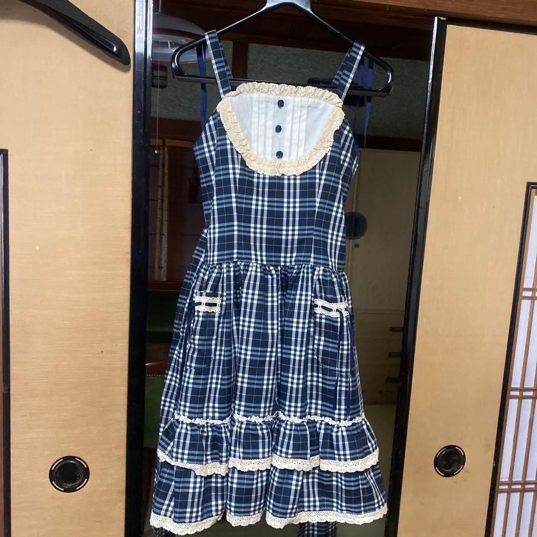 アリスアンドザパイレーツ　JSK　ワンピース　紺チェック　アリパイ　ベイビー