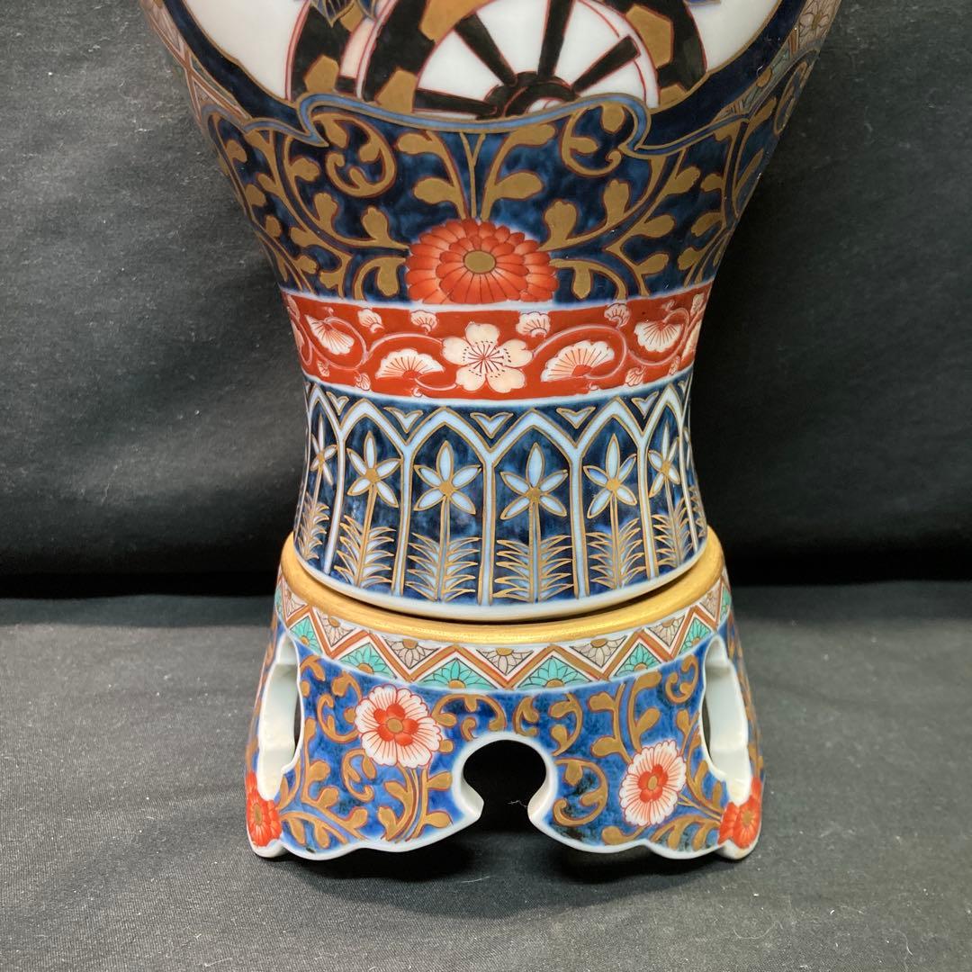 【美品】伊万里焼 神右衛門作 飾り壺 花瓶 置物