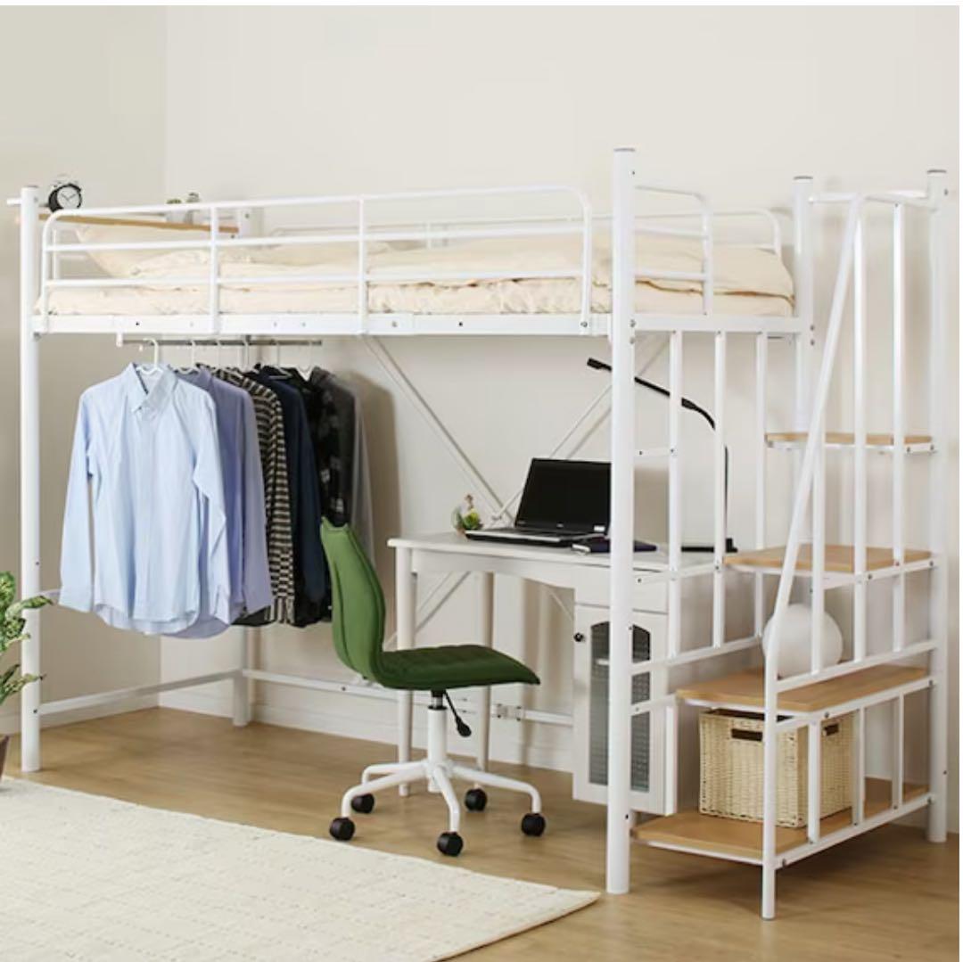 ニトリ 高さ2段階式階段付きロフトベッド