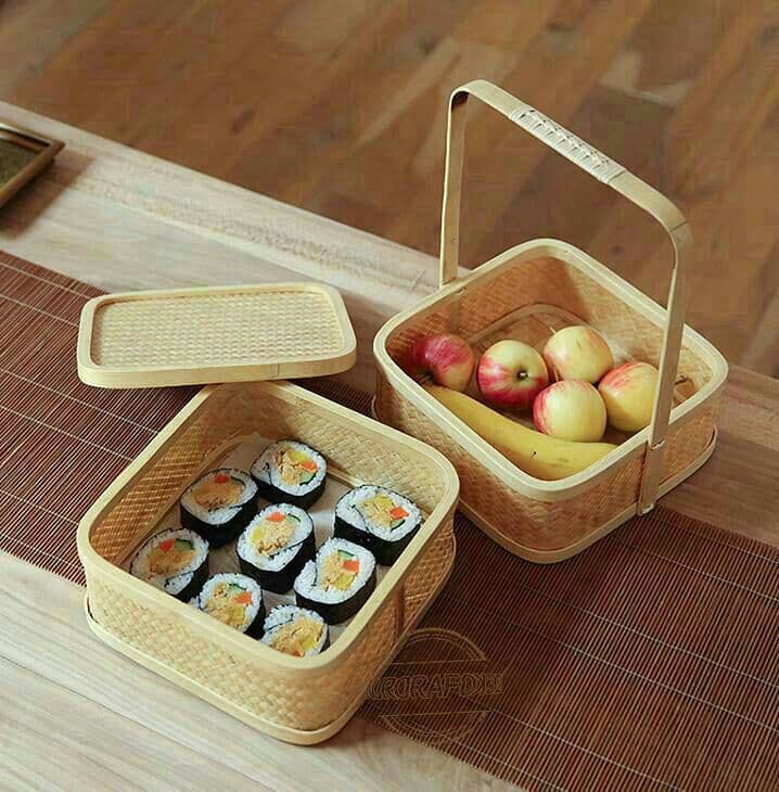 提籃籠 收納籃 茶道具籠 茶具 竹細工 收納 竹工芸 竹かごだけです